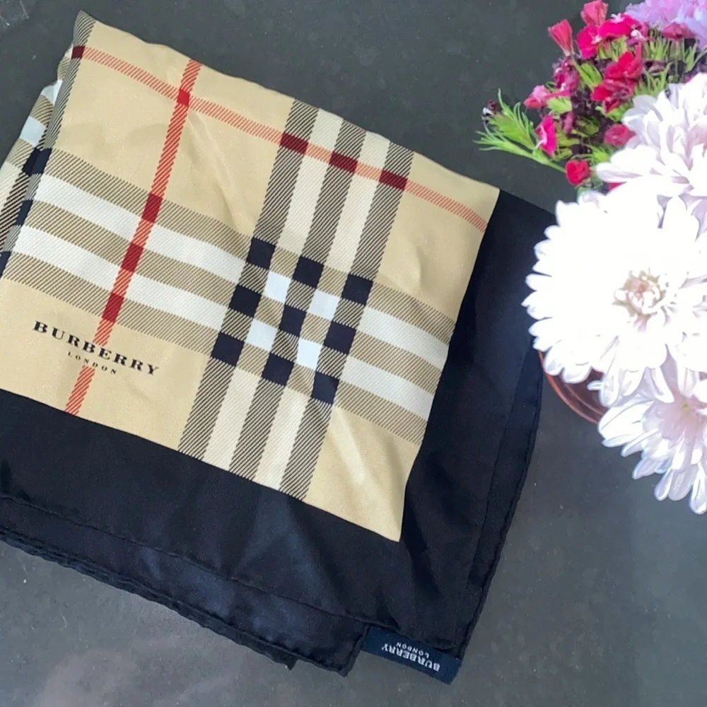 Authentic Burberry Nova Check silk scarf